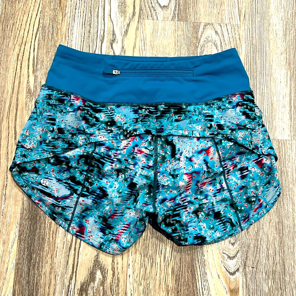 EUC Lululemon 4” Hawaiian Blue Speed Up Shorts Size 2 Tall